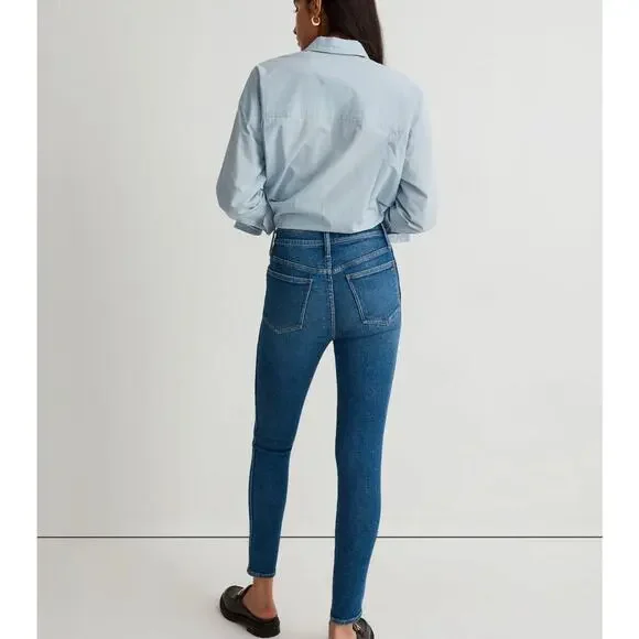 Madewell 10" High-Rise Skinny Jeans In Eardly Wash Size 29 Tall - Picture 2 of 9